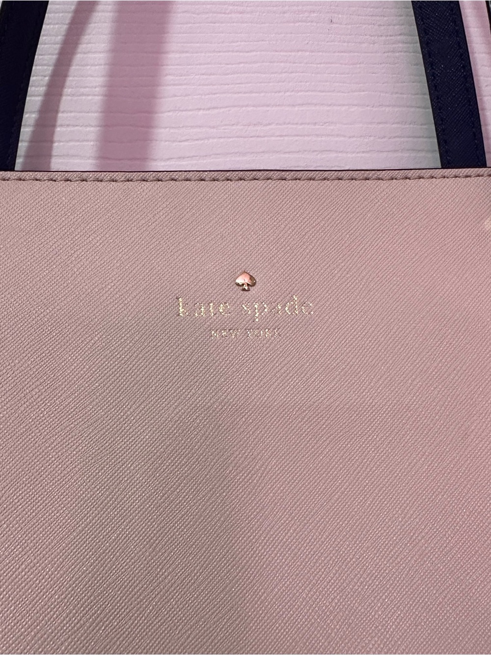 Like NEW Kate Spade leather Navy and Cream Tote - Picture 2 of 15